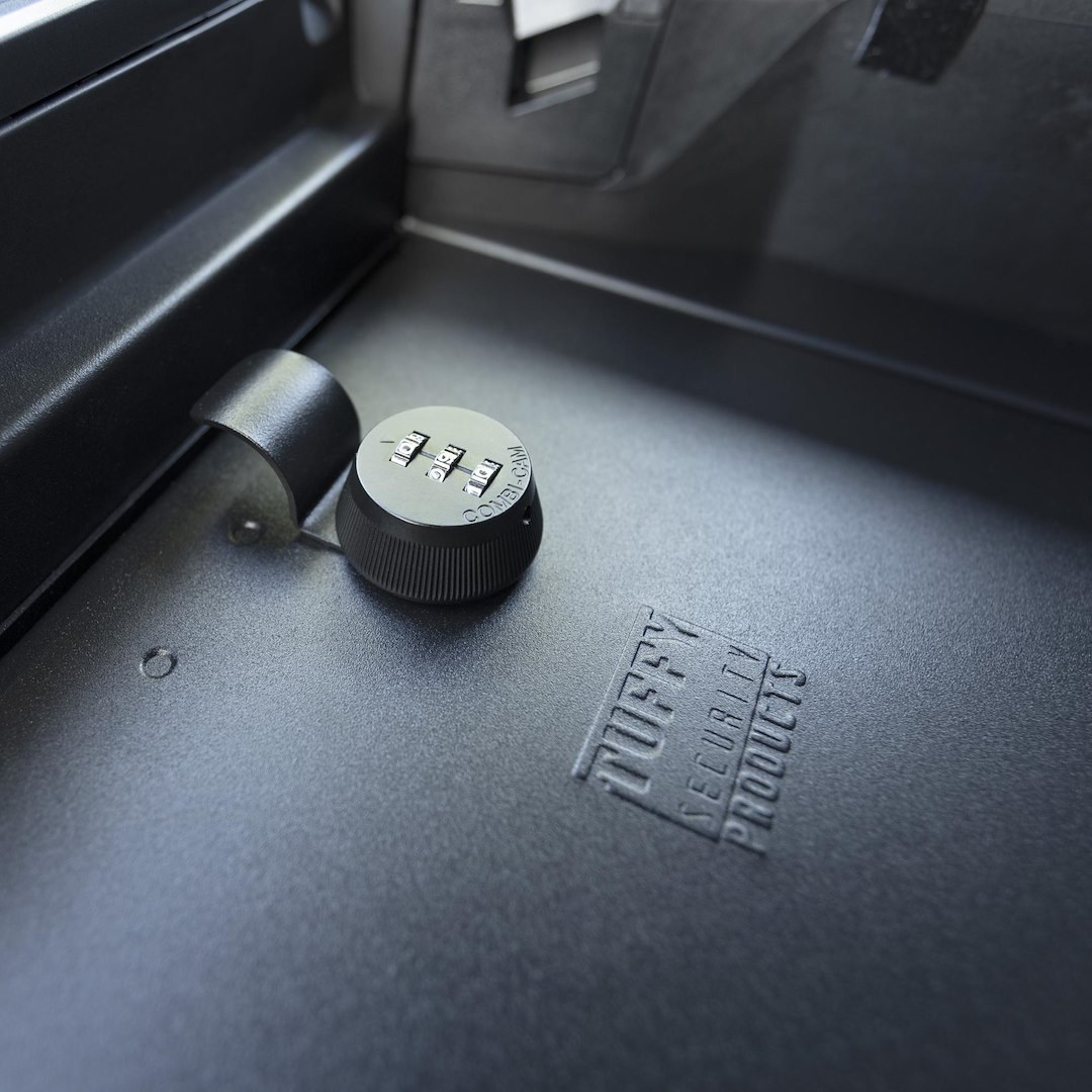 Tuffy Sec Console Security Insert, Unlocks with Three Digit Combination Lock, Powder Coated, Textured Black, Steel – 317-01-A
