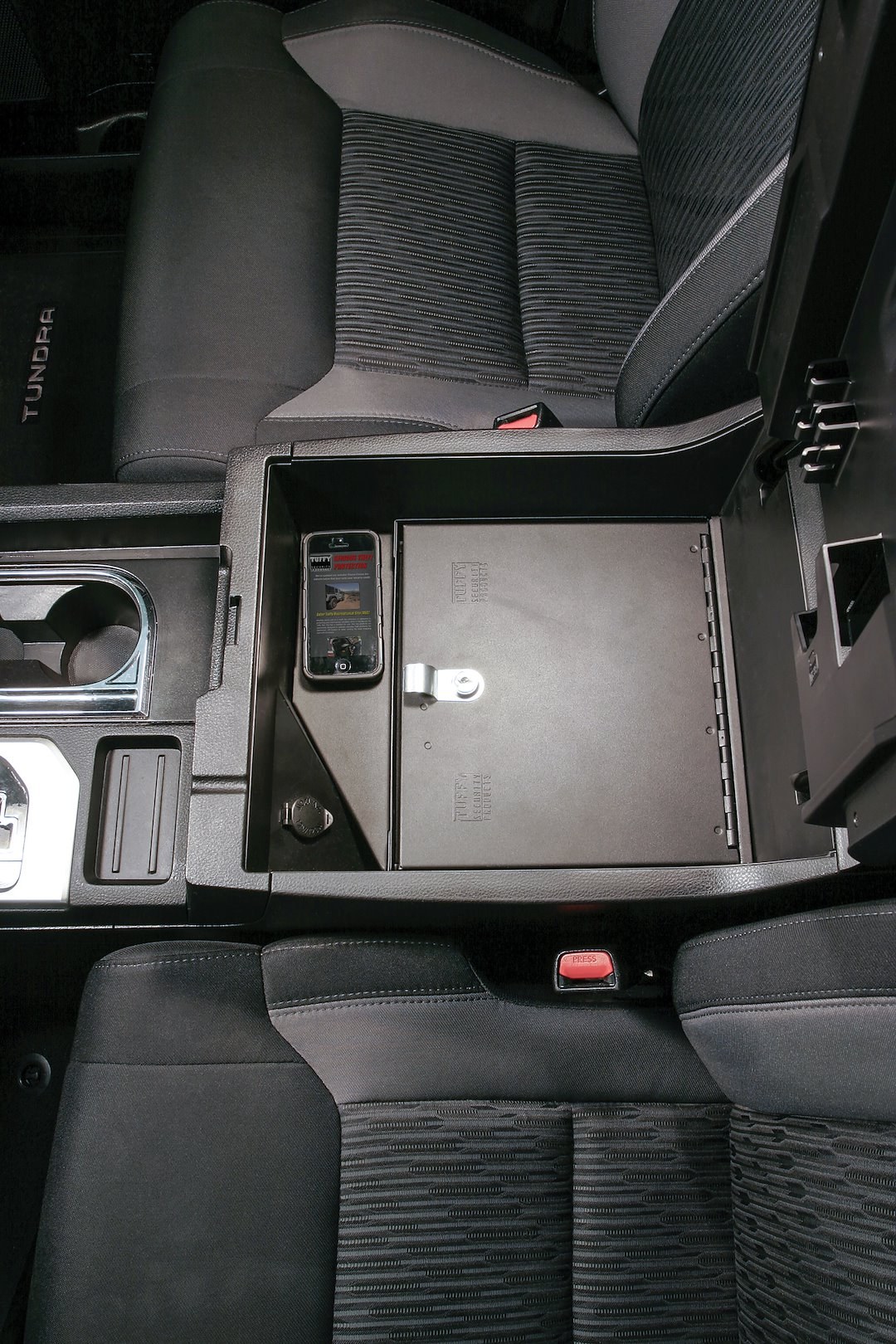 Tuffy Sec Console Security Insert, With Standard Key Lock, Powder Coat, Black, Steel – 323-01