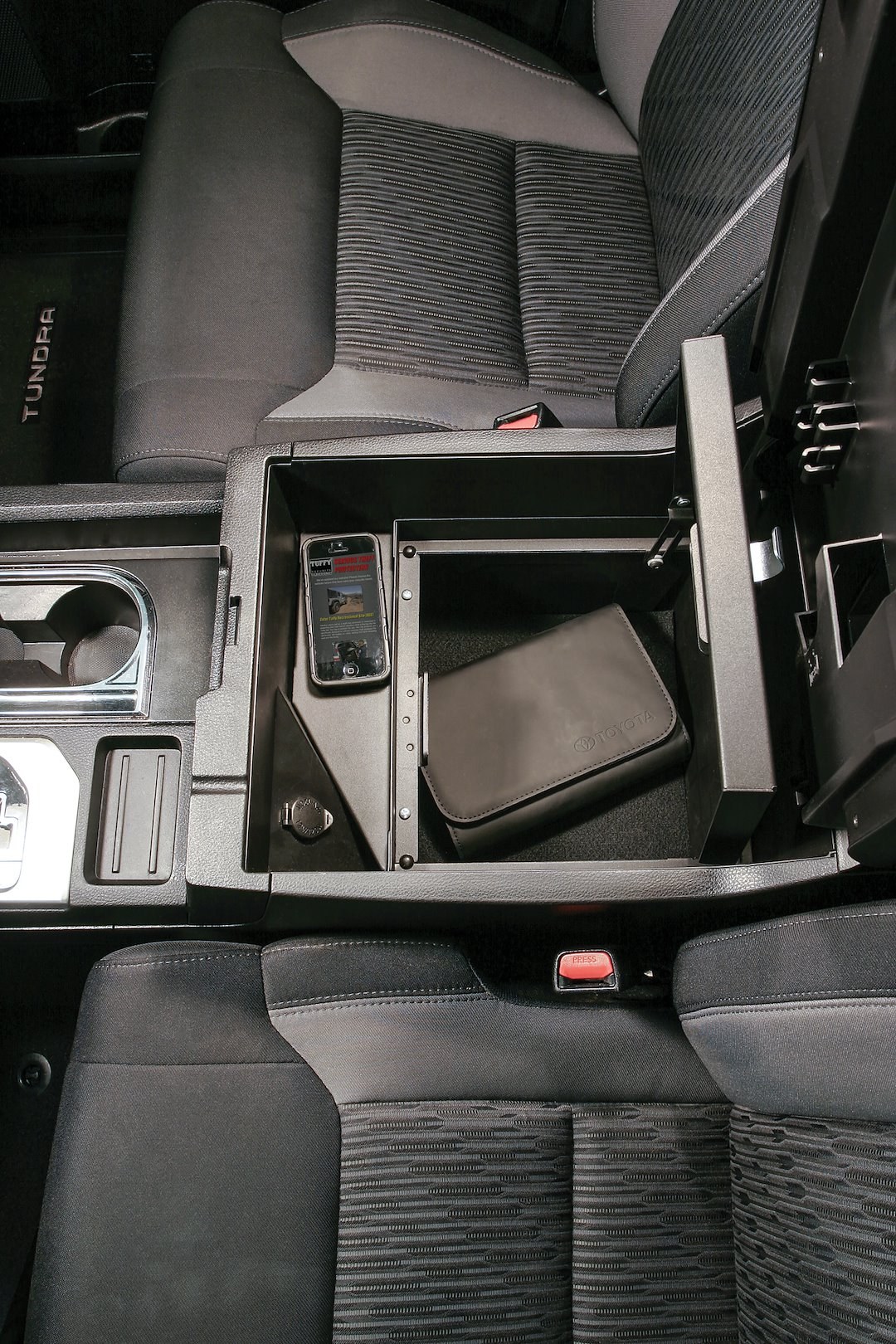 Tuffy Sec Console Security Insert, With Standard Key Lock, Powder Coat, Black, Steel – 323-01