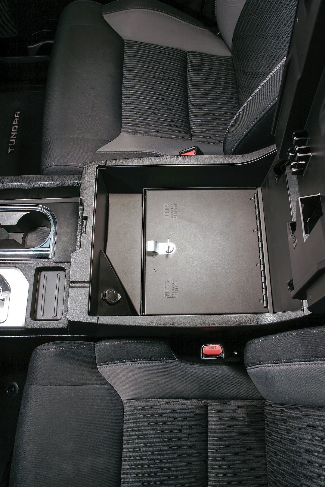 Tuffy Sec Console Security Insert, With Standard Key Lock, Powder Coat, Black, Steel – 323-01