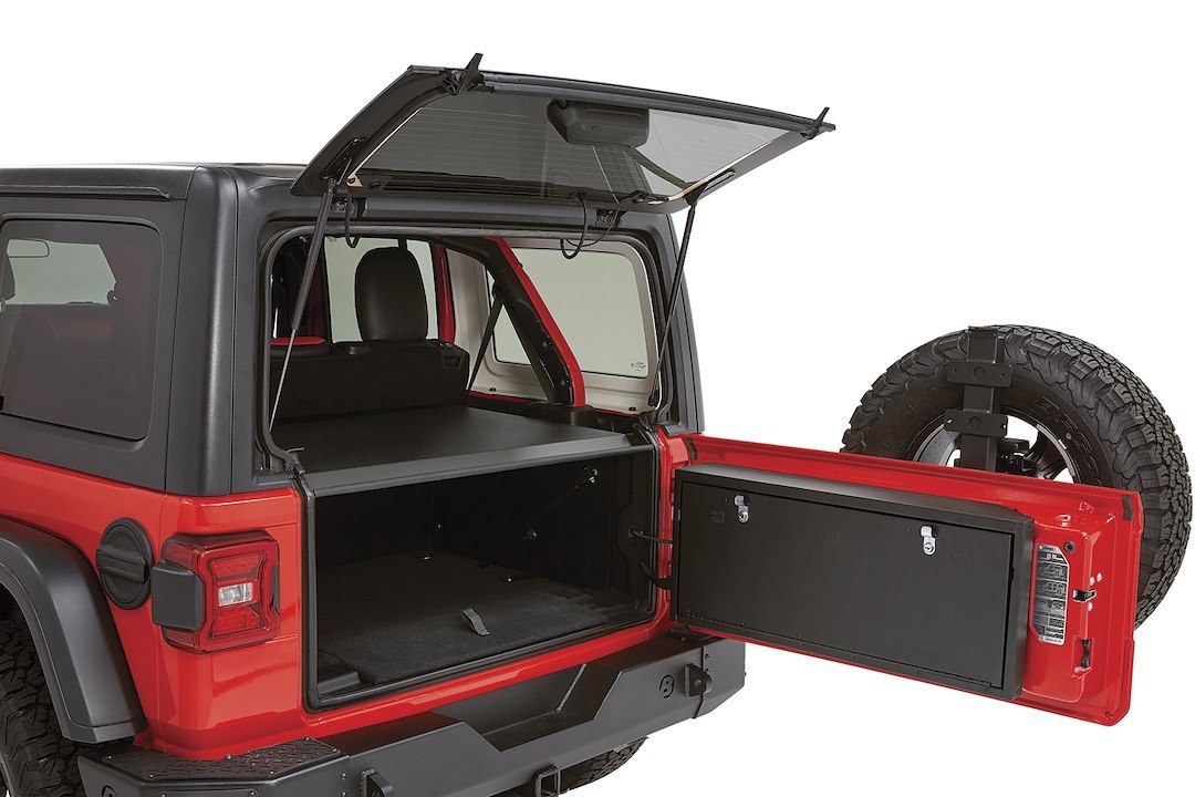 Tuffy Sec Cargo Organizer, Tailgate, Security Lockbox, 33.6 Inch Length X 14-1/2 Inch Width X 6 Inch Height, Black Powder Coated Steel – 349-01