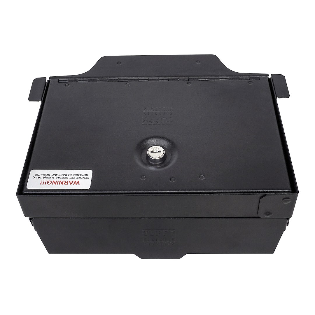 Tuffy Sec Console Security Insert, With Standard Key Lock, Powder Coat, Black, Steel – 354-01
