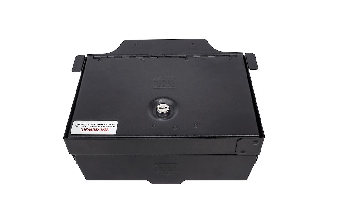 Tuffy Sec Console Security Insert, With Standard Key Lock, Powder Coat, Black, Steel – 354-01