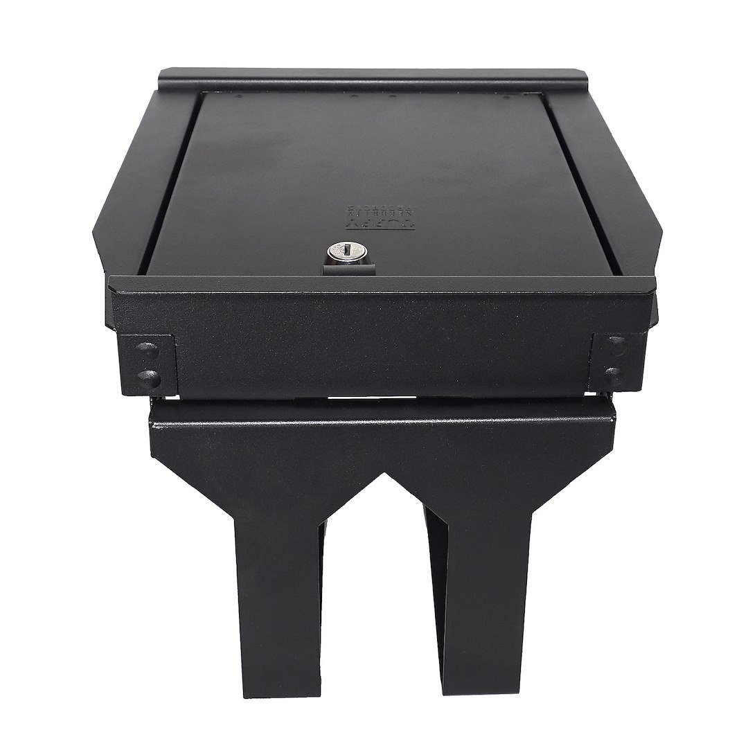 Tuffy Sec Console Security Insert, With Standard Key Lock, Texture Powder Coated, Black, Steel, Over 1430 Cubic Inches of Storage Space – 376-01-A