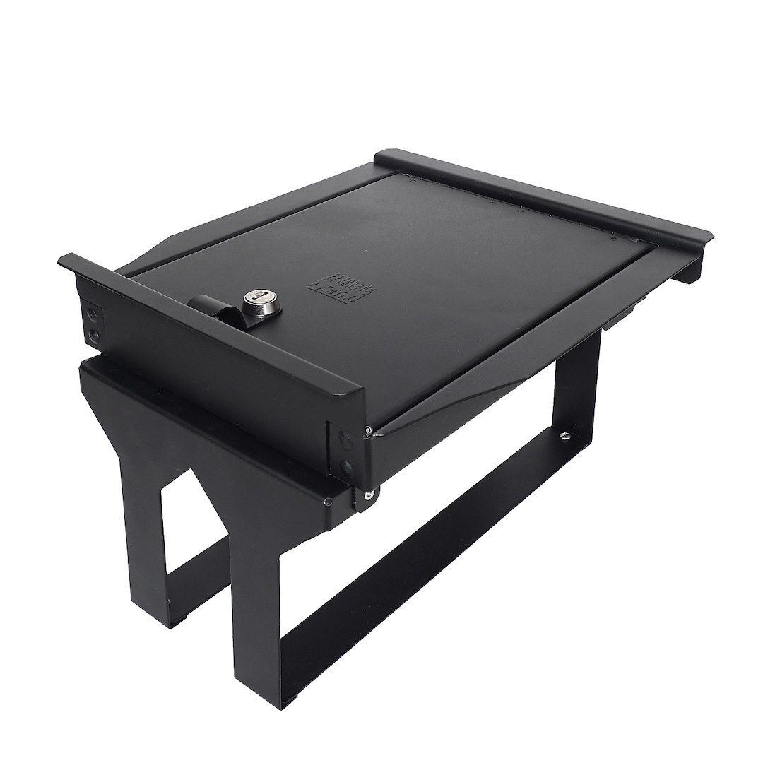 Tuffy Sec Console Security Insert, With Standard Key Lock, Texture Powder Coated, Black, Steel, Over 1430 Cubic Inches of Storage Space – 376-01-A
