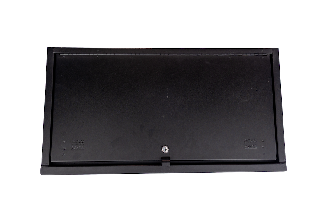 Tuffy Sec Cargo Organizer, Tailgate, Single Compartment, Black, Steel, 28-1/8 Inch Length X 3.12 Inch Width X 14.79 Inch Height, Key Lockable – 378-01