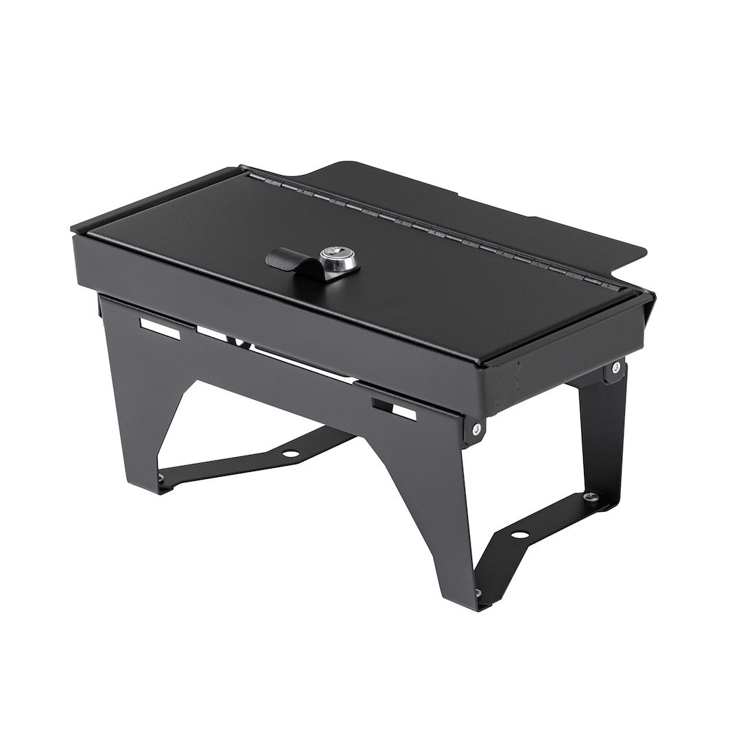 Tuffy Sec Console Security Insert, Safe, With Standard Key Lock, Powder Coated, Textured Black, Steel, With Wireless Charging Pad – 393-01