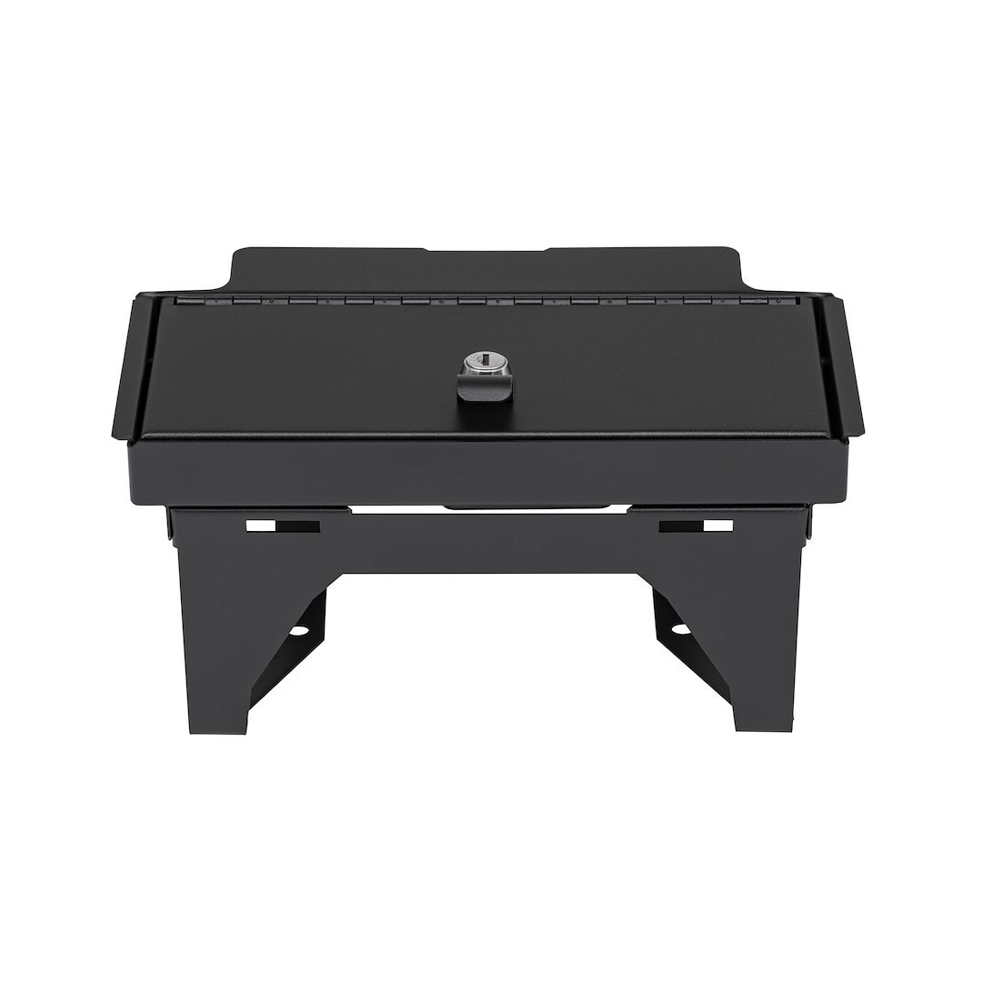 Tuffy Sec Console Security Insert, Safe, With Standard Key Lock, Powder Coated, Textured Black, Steel, With Wireless Charging Pad – 393-01