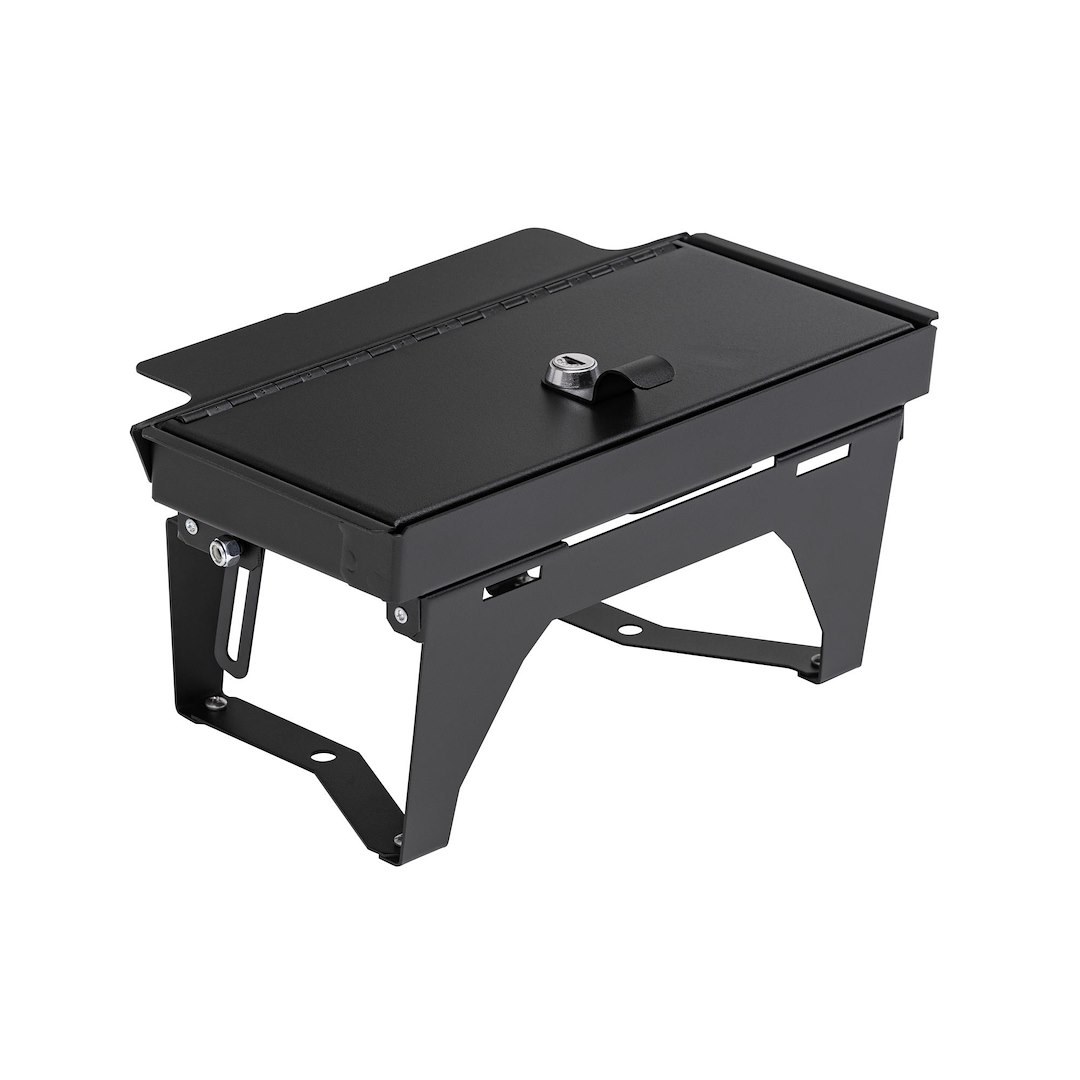 Tuffy Sec Console Security Insert, Safe, With Standard Key Lock, Powder Coated, Textured Black, Steel, With Wireless Charging Pad – 393-01