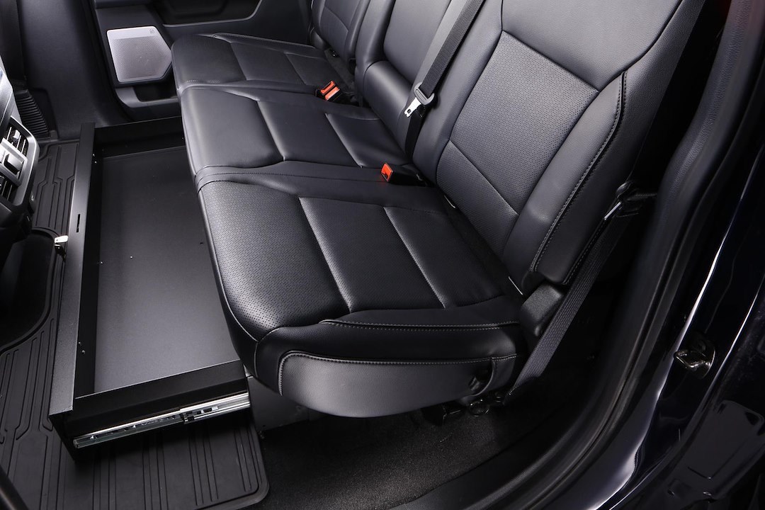Tuffy Sec Under Seat Storage Unit, Under Rear Seat, Single Compartment, 13 Inch Length X 46 Inch Width X 6.13 Inch Height, Black, Steel – 44001-01-01