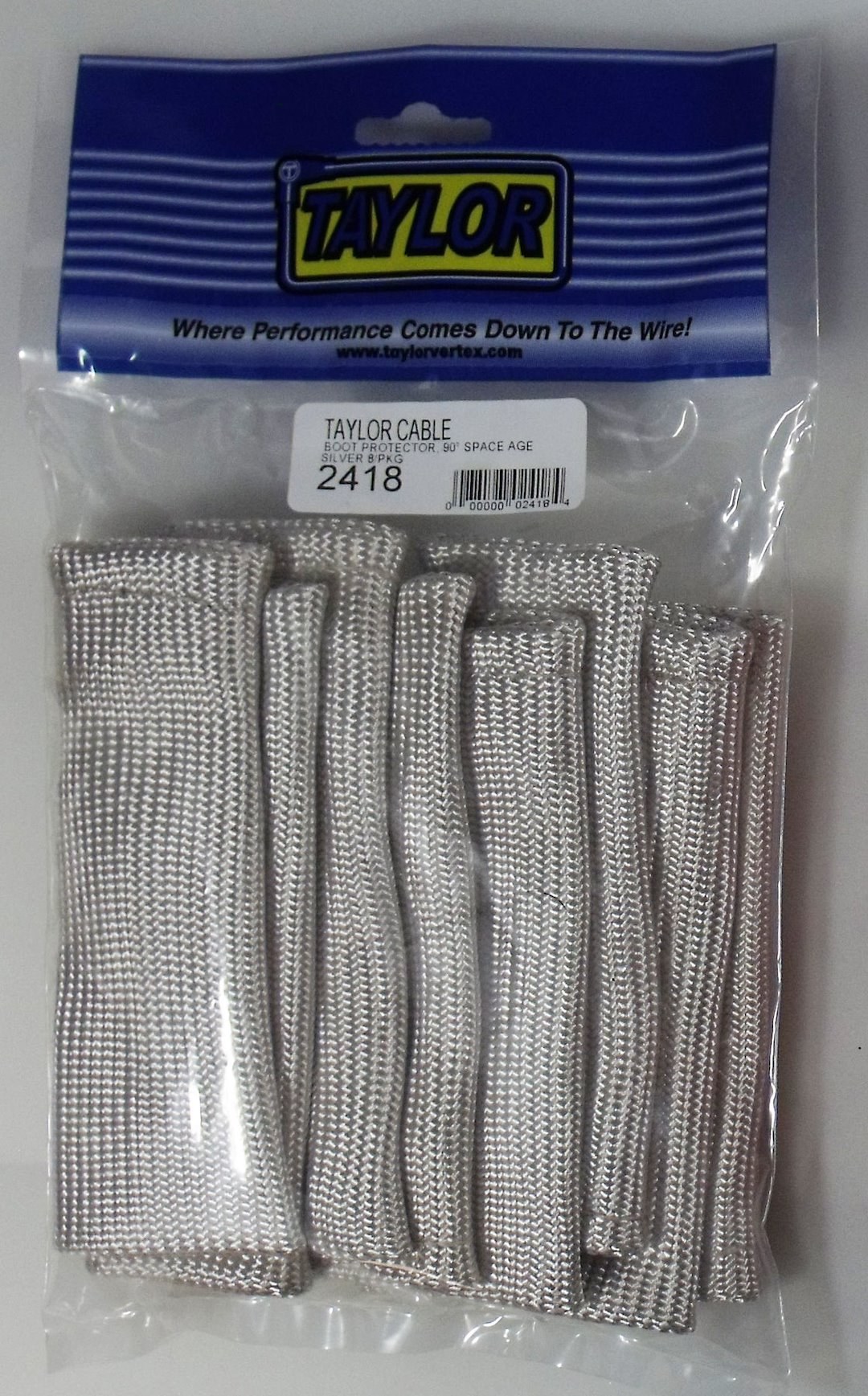 Taylor Cable Spark Plug Boot Heat Sleeve, Set of 8, Silver – 2418