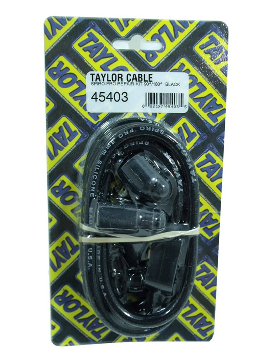 Taylor Cable Spark Plug Wire, Spiro-Pro, 8 Millimeter Diameter, Silicone, 180 Degree Spark Plug Boot, 90 Degree Distributor Boot – 45403