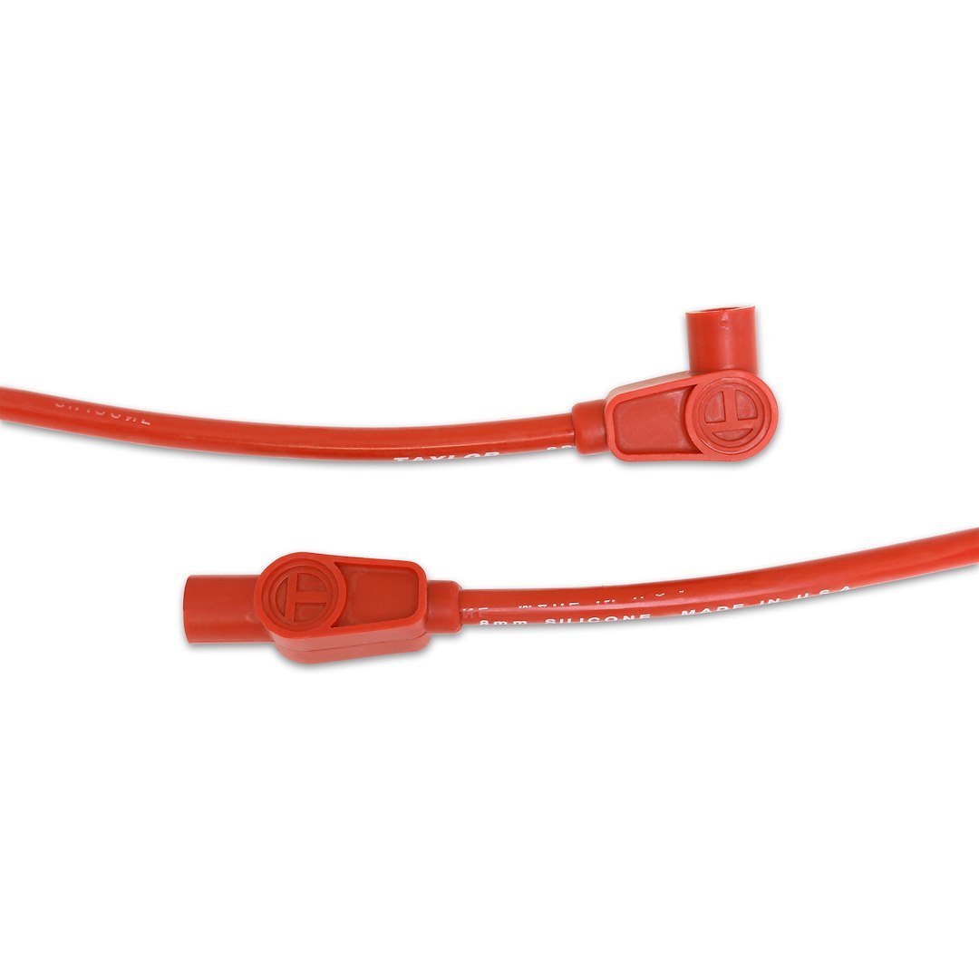 Taylor Cable Spark Plug Wire, Spiro-Pro, 8 Millimeter Diameter, Silicone, 180 Degree Spark Plug Boot, 90 Degree Distributor Boot – 45423