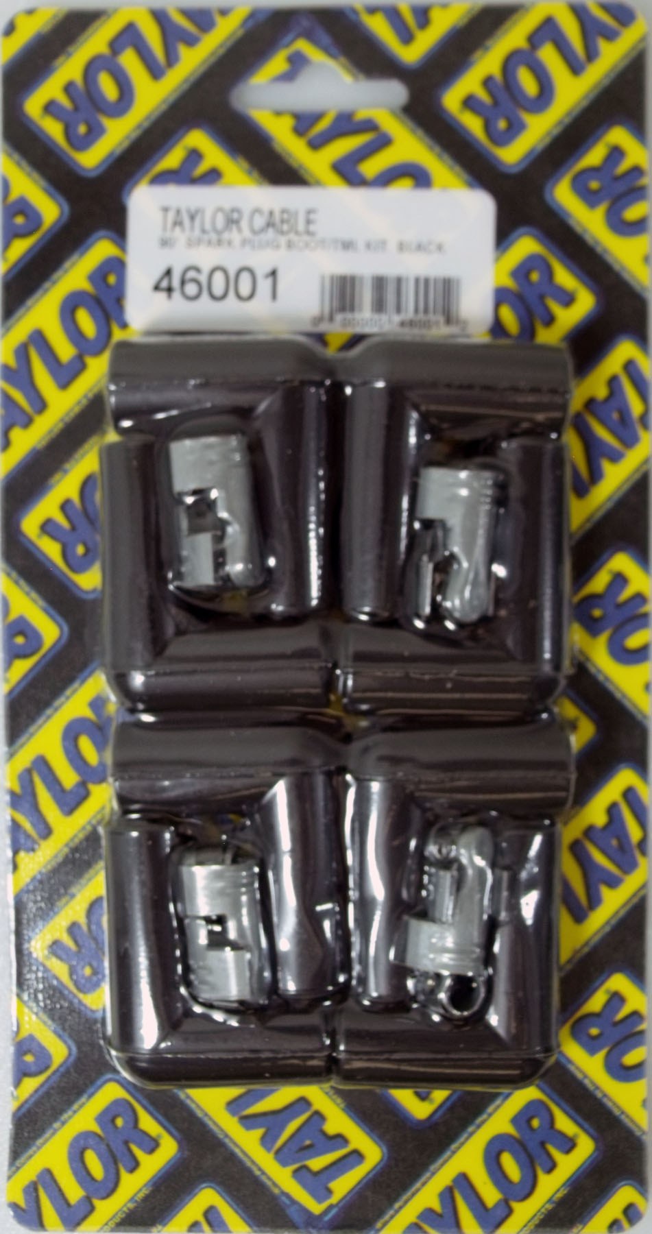 Taylor Cable Spark Plug Boot, 90 Degree, 8 Millimeter Wire Size, With Terminal, Black Silicone, Set of 8 – 46001