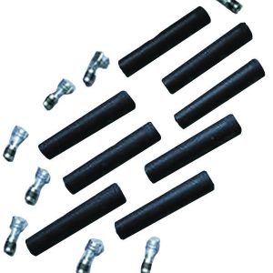 Taylor Cable Spark Plug Boot, 180 Degree, 8 Millimeter Wire Size, With Terminal, Black Silicone, Set of 8 – 46003