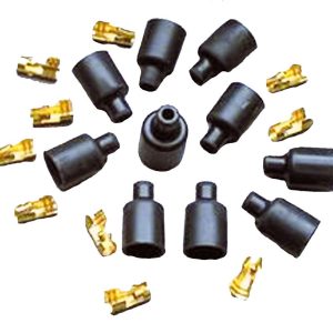 Taylor Cable Spark Plug Boot, 180 Degree, 8 Millimeter Wire Size, With Terminal, Black Silicone, Set of 10 – 46059
