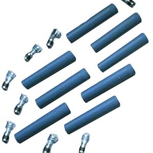 Taylor Cable Spark Plug Boot, 180 Degree, 8 Millimeter Wire Size, With Terminal, Blue Silicone, Set of 8 – 46063