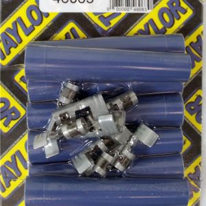 Taylor Cable Spark Plug Boot, 180 Degree, 8 Millimeter Wire Size, With Terminal, Blue Silicone, Set of 8 – 46063