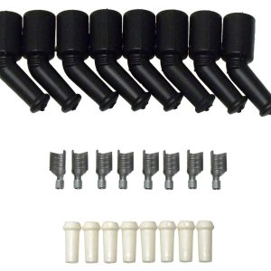 Taylor Cable Spark Plug Boot, 8 Millimeter Wire Size, With Terminal, Black Silicone, Set of 10 – 46069