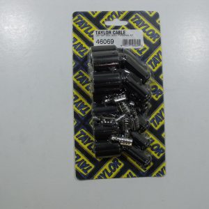 Taylor Cable Spark Plug Boot, 8 Millimeter Wire Size, With Terminal, Black Silicone, Set of 10 – 46069