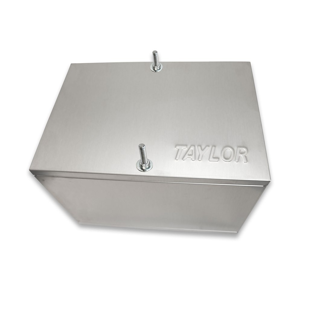 Taylor Cable Battery Box, 13 1/2 Inch Length X 9 1/2 Inch Width X 10 Inch Height, With Mounting Hardware, Satin, Aluminum – 48100