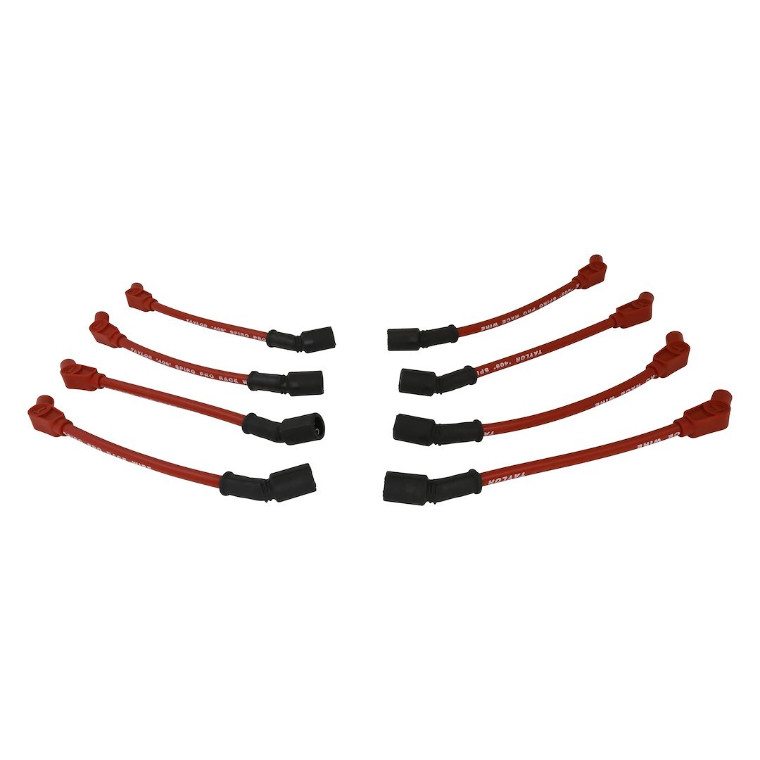 Taylor Cable Spark Plug Wire Set, 409 Race Pro, Pre Assembled, Race Style for Truck Ls Motor with Headers, Red, 10.4 Millimeter Diameter – 79214