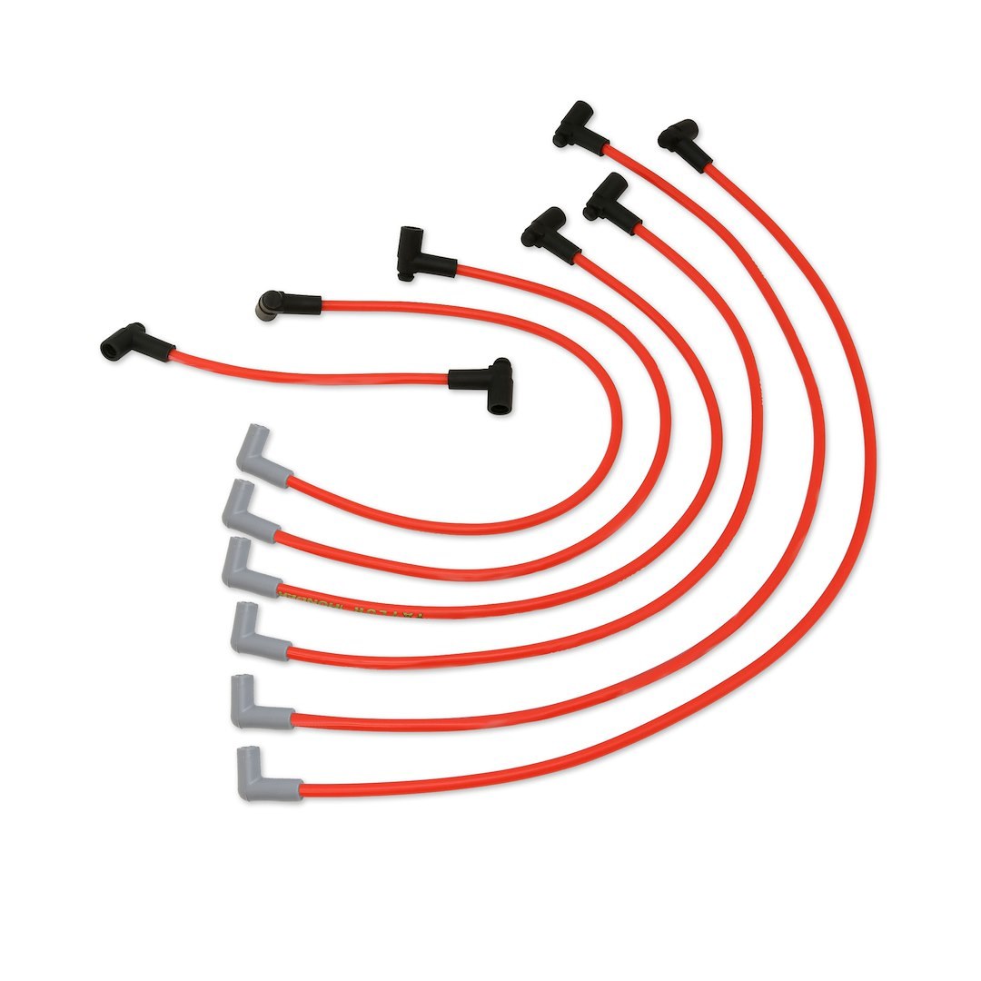 Taylor Cable Spark Plug Wire Set, Thundervolt 8.2 Custom Fit, Pre Assembled, Red, 8.2 Millimeter Diameter, Zimplex Silicone – 82248