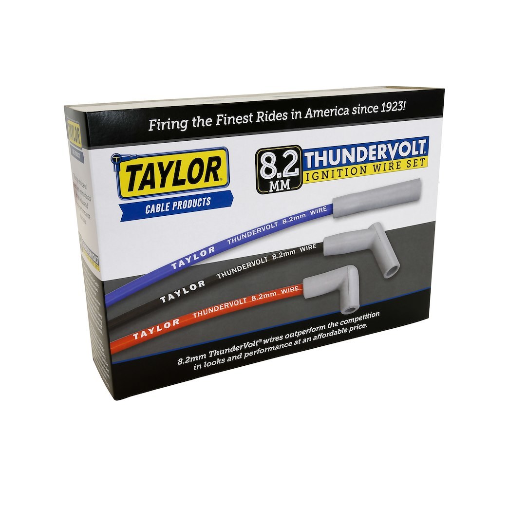 Taylor Cable Spark Plug Wire Set, Thundervolt 8.2 Universal, Unassembled, Blue, 8.2 Millimeter Diameter, Zimplex Silicone – 83655