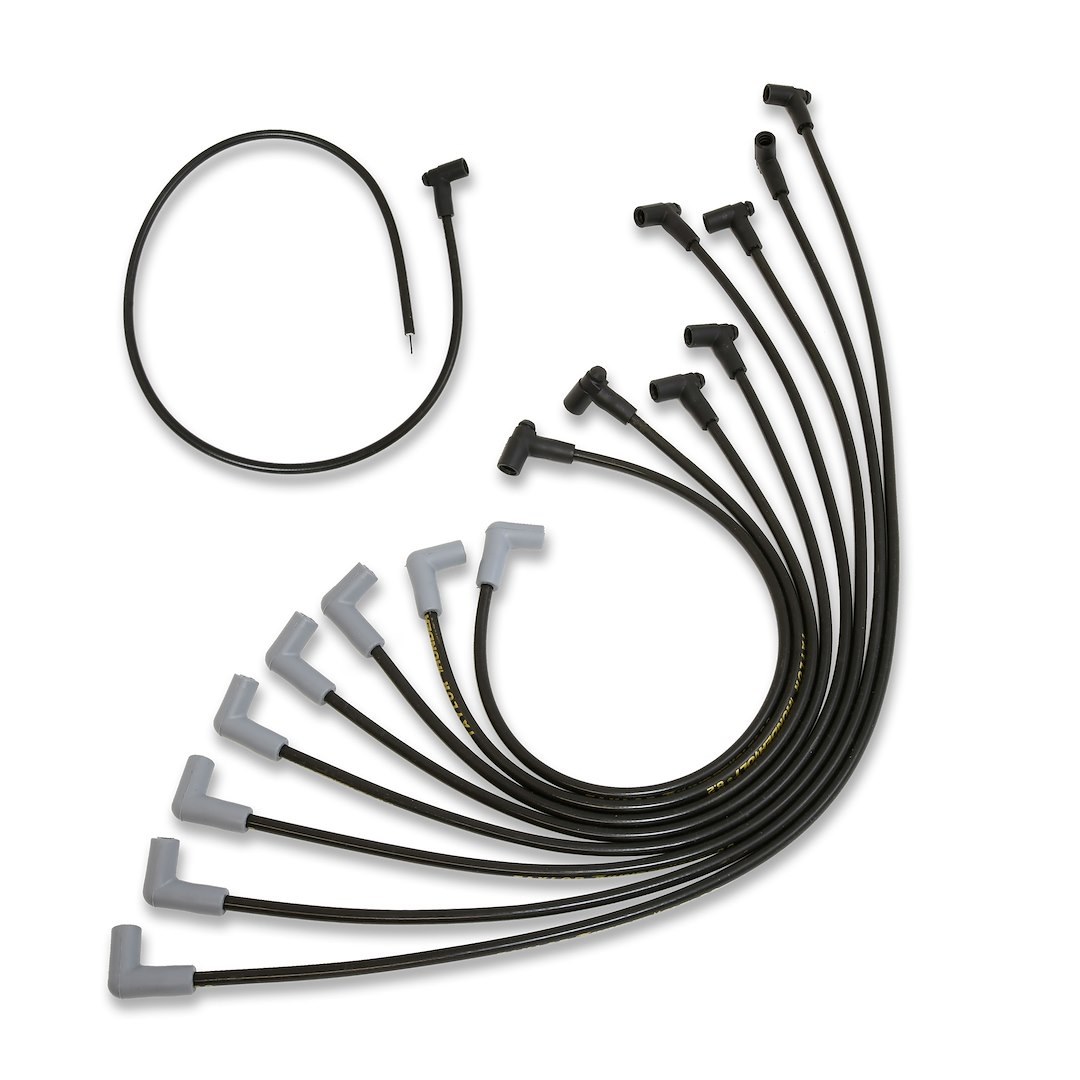Taylor Cable Spark Plug Wire Set, Thundervolt 8.2 Race, Pre Assembled, Black, 8.2 Millimeter Diameter, Zimplex Silicone – 86032