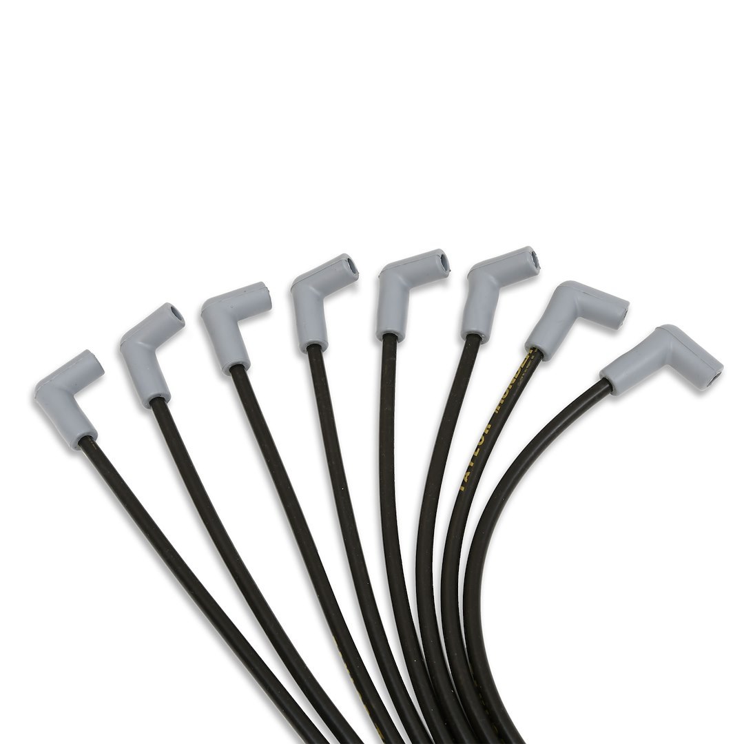 Taylor Cable Spark Plug Wire Set, Thundervolt 8.2 Race, Pre Assembled, Black, 8.2 Millimeter Diameter, Zimplex Silicone – 86032