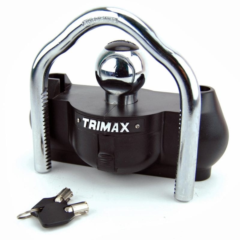 Trimax Trailer Coupler Lock, Hitch Ball and Clamp Type, Fits 1-7/8 Inch/ 2 Inch and 2-5/16 Inch Couplers, With 2071 Key – UMAX100-2073