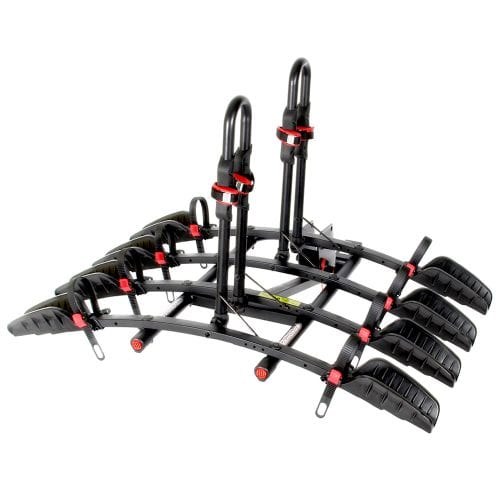 Trimax Bike Rack, Road-Max ™, 2 Inch Receiver Hitch Mount, Holds 4 Bikes, Up to 132 Pound Weight Capacity, Bike Wheel Rests on Straps – RMBR4