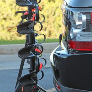 Trimax Bike Rack, Road-Max ™, 2 Inch Receiver Hitch Mount, Holds 4 Bikes, Up to 132 Pound Weight Capacity, Bike Wheel Rests on Straps – RMBR4