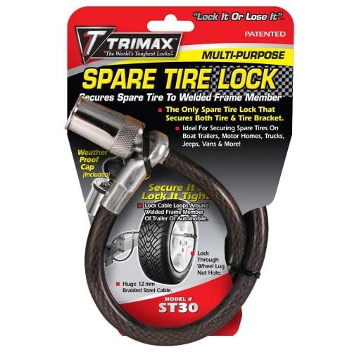 Trimax Spare Tire Lock, Trimaflex, Universal/ Secures Spare Tire to Welded Frame Member – ST30