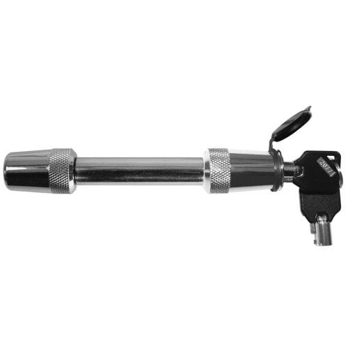 Trimax Trailer Hitch Pin, Barbell Type, 5/8 Inch Diameter, 3-1/2 Inch Span, Use with Class V Hitches, With Keyed Lock, With Dust Cover – SXT5