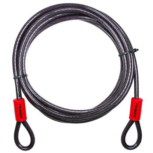 Trimax Security Cable, Without Lock, 15 Foot Length X 10 Millimeter Diameter, Steel, Clear Vinyl Sleeve – TDL1510