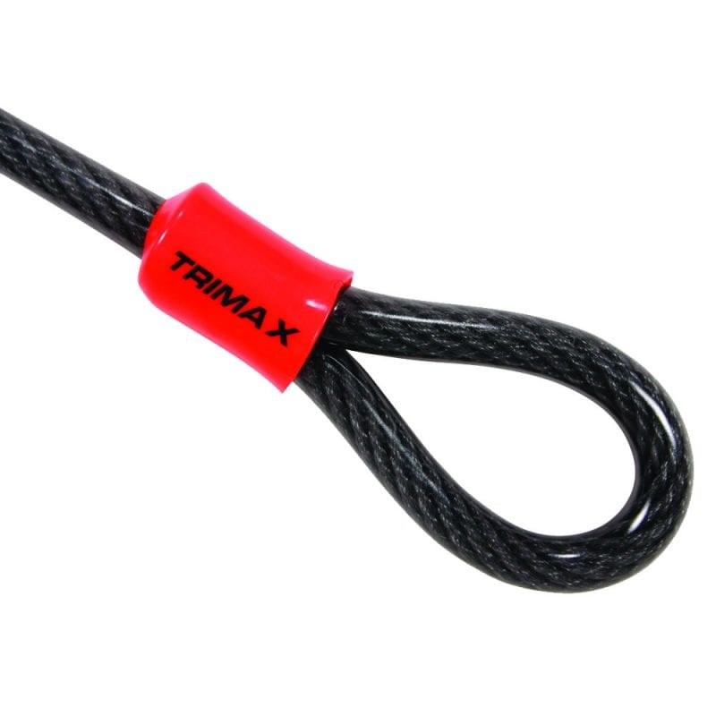 Trimax Security Cable, Without Lock, 8 Foot Length X 15 Millimeter Diameter, Steel, Clear Vinyl Sleeve – TDL815