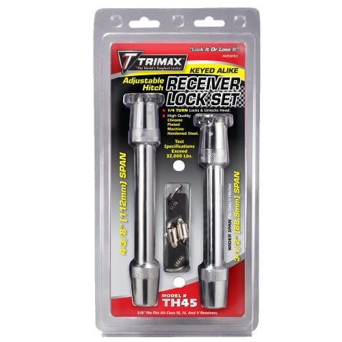 Trimax Trailer Hitch Pin, Barbell Type, 5/8 Inch Diameter, 3-1/2 Inch Span and 4-3/8 Inch Span, Used with Class V Hitches – TH45