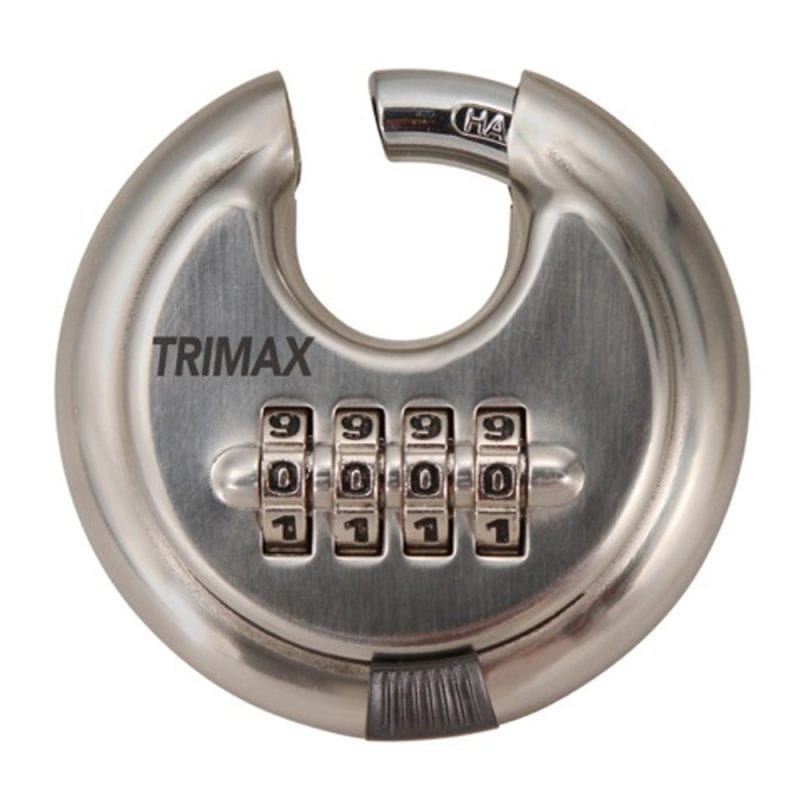 Trimax Padlock, Combination Type, 3/8 Inch Diameter Shackle, Stainless Steel – TRPC170