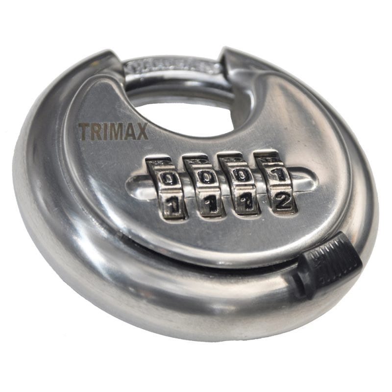 Trimax Padlock, Combination Type, 3/8 Inch Diameter Shackle, Stainless Steel – TRPC170