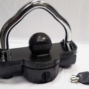 Trimax Trailer Coupler Lock, Deluxe Series, Hitch Ball and Clamp Type, Fits 1-7/8 Inch/ 2 Inch to 2-5/16 Inch Couplers, Black, Die Cast – UMAX50D