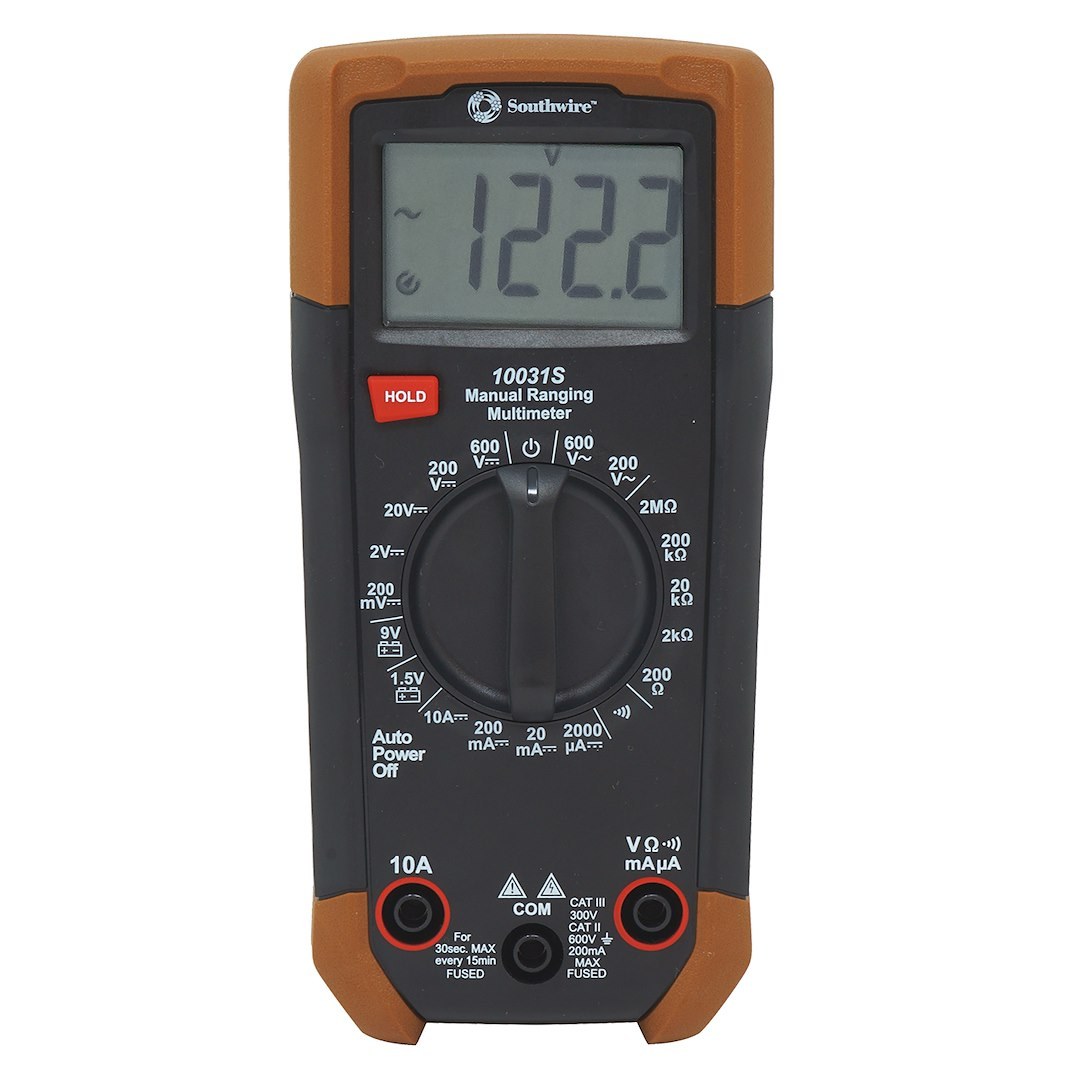 Southwire Circuit Tester, Digital Display, Resistance 0.1 to 2 Mega Ohm, DC Current 1 Milli Amps to 10 Amps – 10031S
