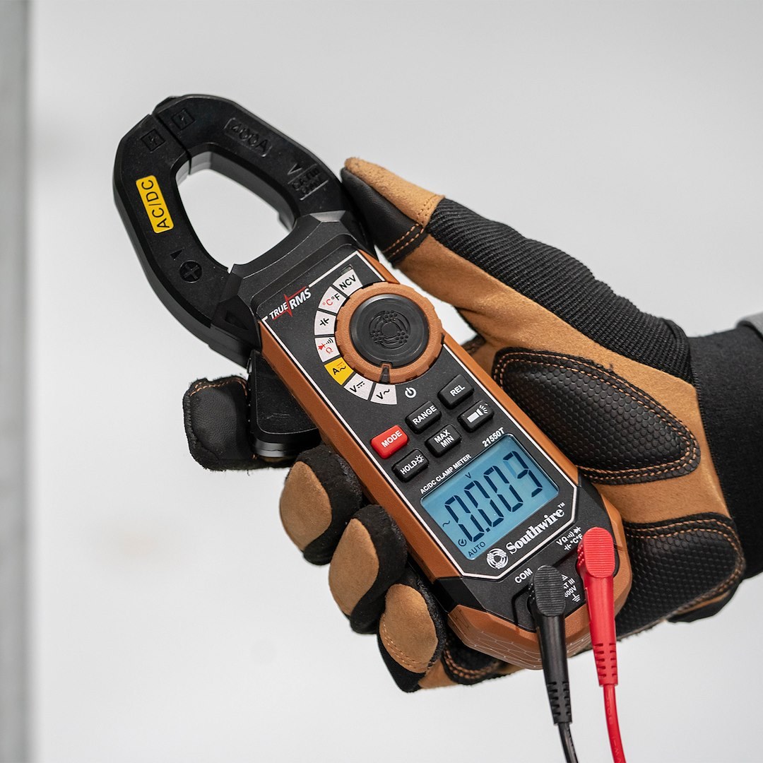 Southwire Circuit Tester, Digital Display, Clamp Meter, Resistance 0.1 to 40 Mega Ohm, 0.01 to 400 Amps AC/ DC – 21550T