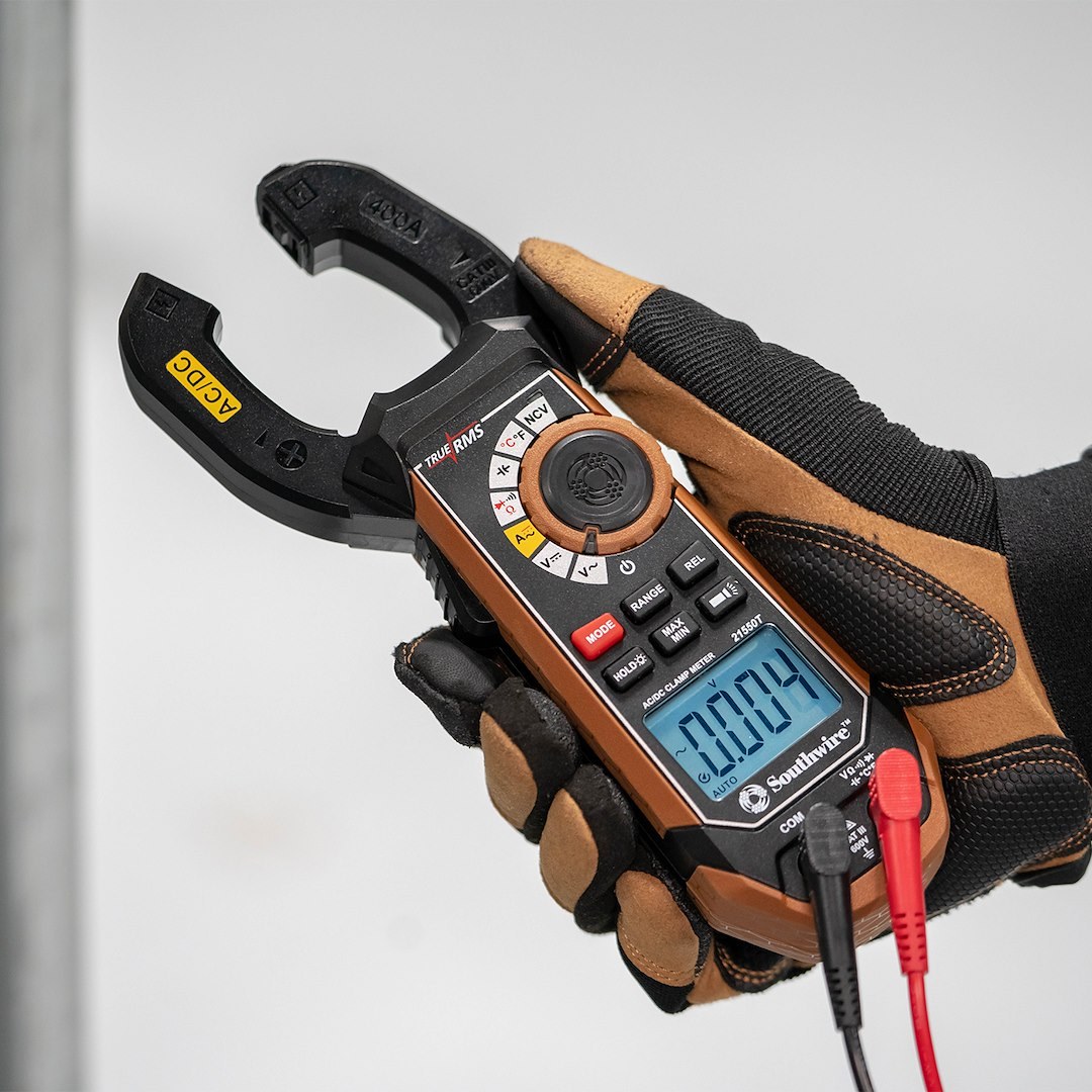 Southwire Circuit Tester, Digital Display, Clamp Meter, Resistance 0.1 to 40 Mega Ohm, 0.01 to 400 Amps AC/ DC – 21550T