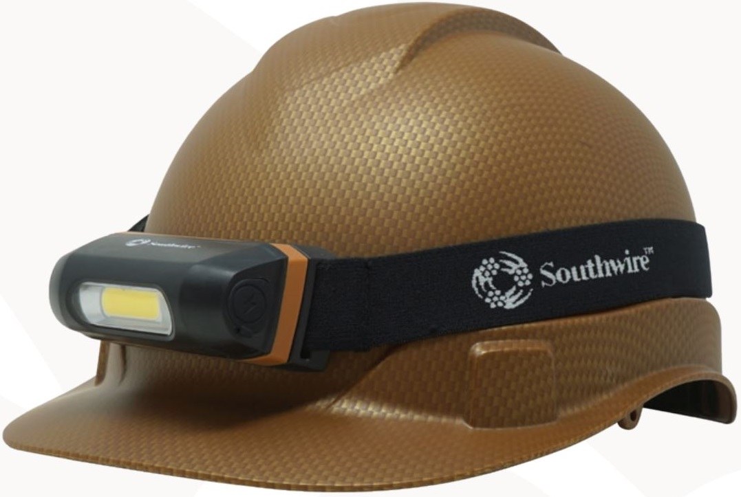 Southwire Work Light, For Job Site, Headband, 120 Lumens, LED Bulb, Battery Powered, Black, Five Hour Run Time, 120 Degree Wide Beam Angle – HL12RSW