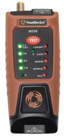 Southwire Circuit Tester, LED Display, Data/ Video Cable Tester, 60 Volt DC/ 55 Volt AC – M550
