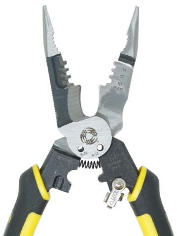 Southwire Pliers, 7-IN-1, 7-1/4 Inch Length, Forged Steel, Spring Loaded Handle, 8 to 16 Gauge Solid/ 10 to 18 Gauge Stranded Wire – S7N1HD