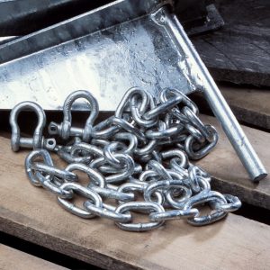 Tie Down Anchor Rode, Steel Chain, 1250 Pound Working Load Limit, 1/4 Inch Diameter X 5 Foot Length, Galvanized, With Expanded Link – 95134