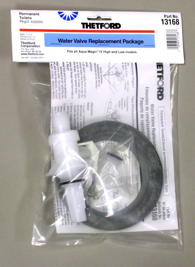 Thetford Toilet Water Valve Module, Use with Aqua-Magic ® IV Permanent Toilets, With Water Valve/ Flange Seal/ Screws – 13168
