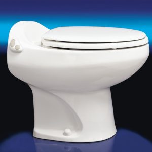 Thetford Toilet, Aria ® Deluxe II, Permanent, High Profile, Elongated Seat with 17-1/2 Inch Seat Height, Push Button Flush Control – 19764